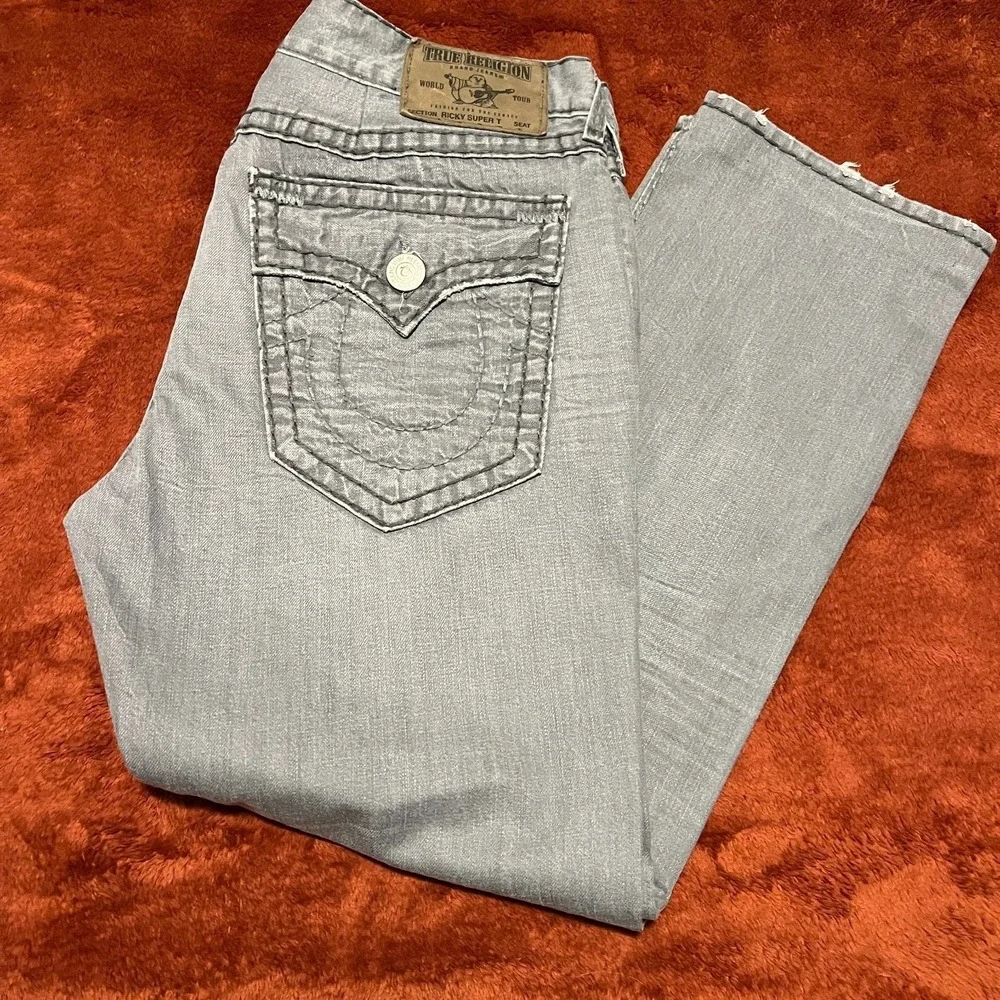 True Religion Brand Jeans Mens Size 38 Grey Relaxed Fit‎ Denim Pants rocky cove